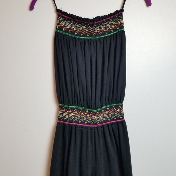 Strapless Embroidered Black Jumpsuit - Picture 11 of 12